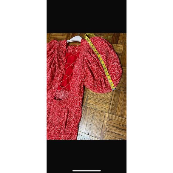 Rotate Birger Christensen Jacquard Open Back Dress Red Floral Size US 6 UK 8 - Picture 8 of 8